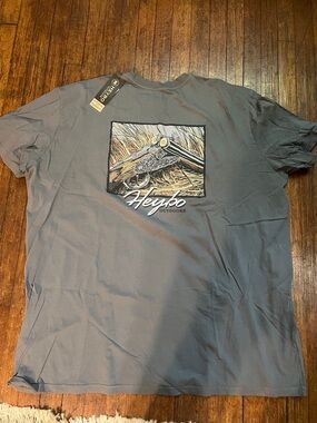 NWT Heybo Outdoors Men's Gray Graphic SS Tee- Vintage Rifle